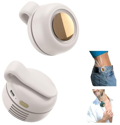 Gonggi Piccolo ventilatore portatile a clip, mini ventilatore indossabile in vita e al collo, per vestiti, cappello, corpo, ventole silenziose senza lama, ventole di raffreddamento a mani libere, per