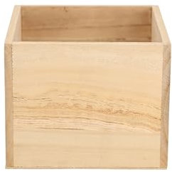 VOSTEEN 1x Pflanzkübel aus Holz 15x15x12 cm beige - Blumenkasten Terrasse langlebig & vielseitig - Holzpflanzkübel Outdoor