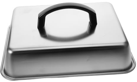 IMIKEYA Couvercle Métallique Rectangulaire 26x20 Cm pour Barbecue et Plancha – Accessoire Cuisson Résistante la Chaleur pour Fondue de Fromage et Grillade en Extérieur