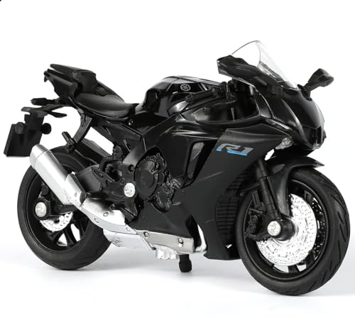 Risopen 1:18 Die-cast Motorcycle Compatible for Yamaha R1 | Die-cast metal fuel tank, fits 3-4in figures, perfect for display or collection