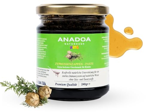 Anadoa Zypressenzapfen Paste für Kinder – Natürliche Unterstützung für Immunsystem & Atemwege | Mit Honig, Propolis & Vitamin C | 100 % Pflanzlich & Ohne Zusatzstoffe