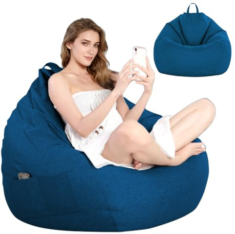 LOMUG Pouf XL per pouf da gioco, a forma di goccia (senza imbottitura), per adulti e bambini, per cameretta dei bambini, divano, animali morbidi, decorazione per esterni, 100 x 120 cm