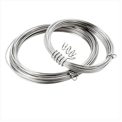 Alambre de acero inoxidable 304 de calibre 21 (0,7 mm), 2 rollos de 50 m x 2 rollos, antioxidante, alambre de acero suave, para hacer joyas, esculpir, bricolaje y decoración del hogar