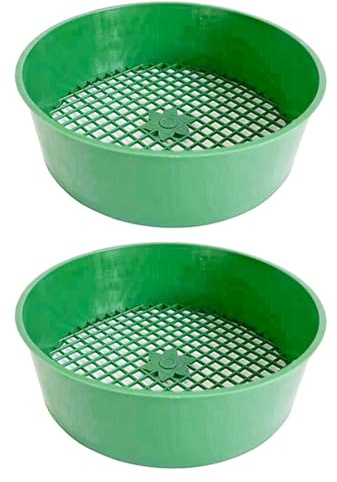 SHYYOULQE 2 pezzi setaccio per terreno da giardino, setaccio per giardinaggio, attrezzatura per setacciare lo sporco da roccia, setaccio per compost, setaccio per giardinaggio domestico