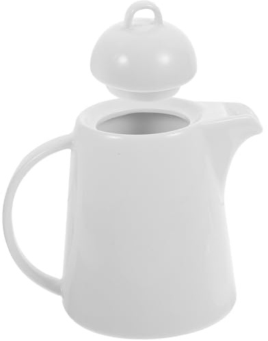 GRADENEVE Brocca di Ceramica Bianca da 850ml Manico e Coperchio, Grande Capacità per Picnic e Piscine, Stile Classico Retrò Facile da Riempire