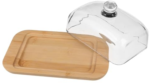 LOPUNER Mantequera de Vidrio con Tapa de Cúpula Transparente para Refrigerador y Encimera, Diseño Elegante con Sellado Hermético para Conservar Frescura y Uso Multifuncional