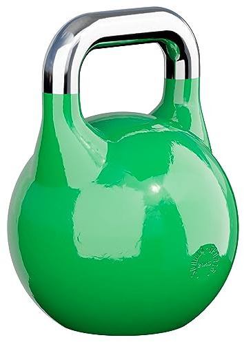 GORILLA SPORTS® Competition Kettlebell 8–40 kg, Massivstahlguss, 9 Farben | Bodenschonende Wettkampf-Kugelhantel mit rutschfestem Griff und flachem Boden; Schwunghantel für Fitness und Krafttraining