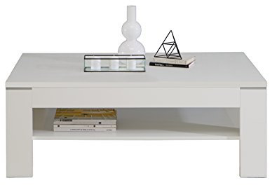 FORTE Snow Couchtisch, Holzwerkstoff, Weiß matt, 120 x 75 x 43 cm