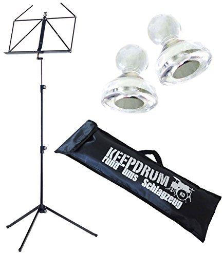K&M 100/1 Black Notenständer Schwarz + keepdrum Tasche + MG10 Notenpult Magnete 10Stk