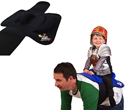 Pony Up Daddy - Neoprene Parent Saddle with Easy Close Strap - Features Padded Seat and Grab Handle for Safe and Comfortable Play Pony Rides - Fits Up to 50 Chest Size - Bandit Black