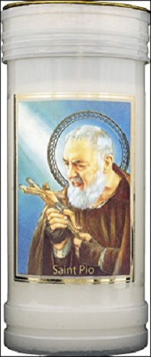 C bc St. Padre Pio pillar candle prayer 14cm 72 hour burn 5.5