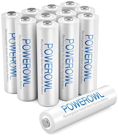 POWEROWL AAA Rechargeable Batteries, High Capacity Triple A Batteries 1000mAh 1.2V NiMH Low Self Discharge HR03, 12 Pack