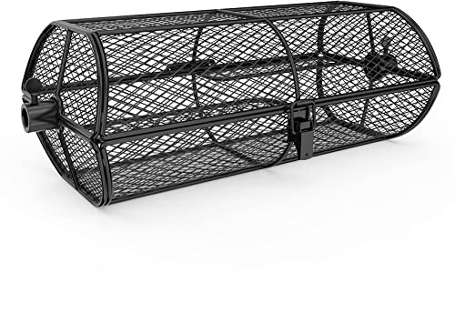 only fire Universal Rotisserie Basket Grill Accessory, Teflon Rotisserie Grill French Fries Basket Fits for Any Gas Grill or Other Ceramic Grills