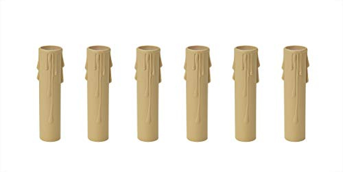 Aspen Creative 21310-06, Six Pack Set 4 Tan Drip Candle Socket Covers