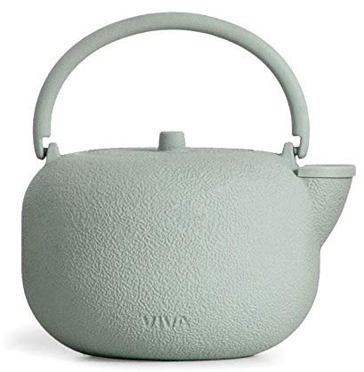 bella teiera zen in ghisa, menta opaca, 0,8 litri, con setaccio in acciaio inox, smaltato dall'interno, adatto a tutte le varietà di tè