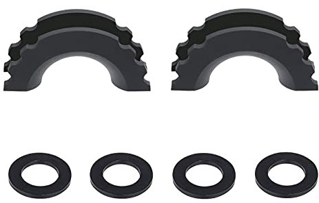 MuHize Schwarze D-Ring-Schäkel-Abdeckung, 2 Stück Bügelisolator und 4 Stück Unterlegscheiben, Isolatoren-Unterlegscheiben-Set passend für 1,9 cm Schäkel-Getriebe-Design, Rasselschutz (2 Stück)