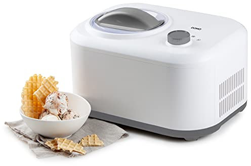 Domo DO9243I - Máquina para hacer helados (1 L, 100 W, 230 V, 5 unidades), color blanco y gris