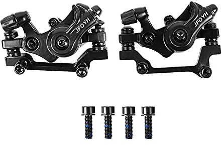 JFOYH Mechanical Disc Brake Set for MTB Road Bike Folding Bike and BMX with 160mm Rotor Mounting Adapter, Cycling Front and Rear Bicycle Bike Disc Brake Calipers-Black