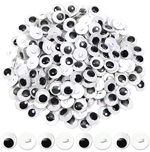 TOAOB 180 Stück Wackelaugen zum Annähen Klein 12 mm Kunststoff Rund | Wiggle Googly Augen Puppe Augen für DIY Häkeltiere Scrapbooking Handwerk Bastel Zubehör