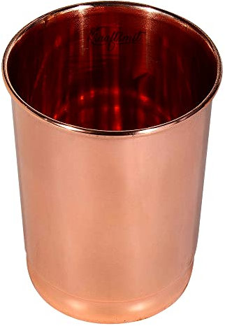 Kraaftsmit Drickskopparglas 100 % ren koppar, tumlare, serveringsartiklar och dryckesartiklar, set med 4 kopparglas, 300 ml