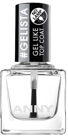 ANNY Gelista Gel Like Top Coat – Top Coat con look gel alla moda – senza luce UV – 15 ml