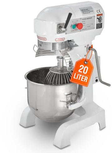 GastroHero Planetenrührwerk 20L I Teigknetmaschine für Gastronomie I Profi Teigrühmaschine I Knetmaschine mit 3 Geschwindigkeiten I Teigmaschine