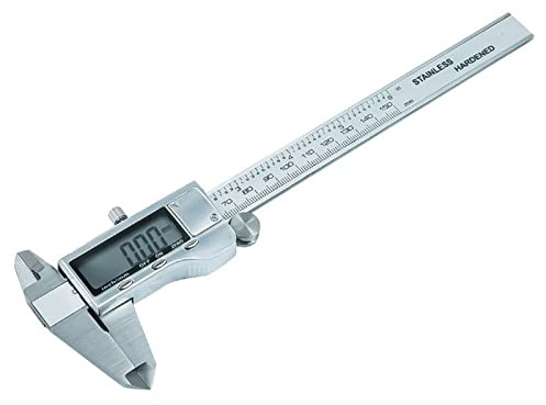 Calibres Digitales Pies De Rey Vernier Digital Calibrador Profesional Stainless Hardened Electronico Medición Dimensional Acero Inoxidable Alta Precisión (silver ±0.01,0-150MM)