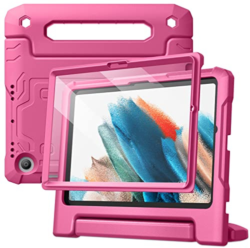JETech Funda Infantil para Samsung Galaxy Tab A8 10,5, Ciruela | Para SM-X200/X205/X207 2022 Modelo, Protector de Pantalla Integrado, Asa Soporte, Carcasa Antigolpes de Cuerpo Completo