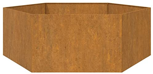 Tidyard Pflanzkübel Blumenkasten Hochbeet Pflanzgefäß Blumenkübel Pflanzkasten 120 x 120 x 45 cm (L x B x H) Kortenstahl (auch als Cortenstahl bekannt) Grau