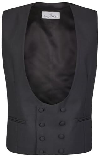 Wilvorst CLASSICs Herren Smokingweste V-Neck Classic-Fit Schwarz