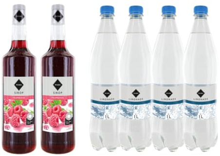 Lot Sirup Rioba & limonade:Sirup Rioba Himbeere (2x1L)- Rioba-limonade (4x1L)