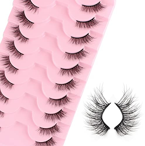 Parriparri Halbe Flauschige Künstliche Wimpern Cat Eye Lashes 10 Paar Natural Look