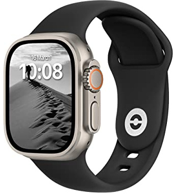 DONEGANI SB Straps for Apple Watch Band Silicone series Ultra 3 2 49mm, Series 11 10 46mm, 9 8 7 45mm 41mm, SE 6 5 4 44mm 40mm, 3 2 1 42mm 38mm Men Women iWatch, Black