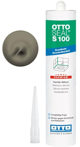OTTOSEAL S100 Sanitär Silikon Sanitärgrau matt 300 ml – Premium Badsilikon für Bad, Dusche & Küche – Otto Chemie Silikon bad, schimmelresistent zum Abdichten langlebiger Sanitärfugen innen & außen