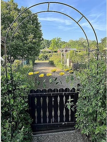 GueTTO Rosenbogen Verzinkt Rost Rankhilfe Torbogen Rosen Gartenbogen Freistehend Hochzeit Rankbogen Metall Stabil Für Pergola Terrasse Hinterhof Breite 120 140180 240 300cm,Schwarz,W180*H220cm