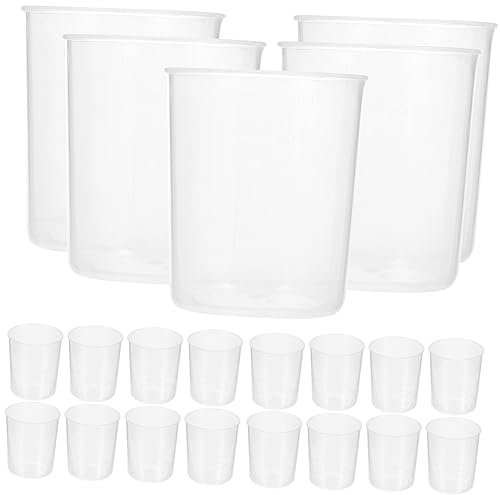MUCKLILY 50pcs Measuring Cups Plastic Mixing Cups for Epoxy Paint Mixing Measuring Lines As Tool and Liquid Holder for Craft Projects