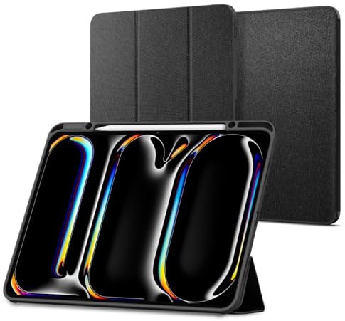 Spigen Urban Fit Hülle für iPad Pro 13 Zoll M5 (2025) / M4 (2024) | Elegantes minimalistisches Design mit Pencil Halter, Tri Fold Standfunktion, Auto Sleep/Wake - Schwarz