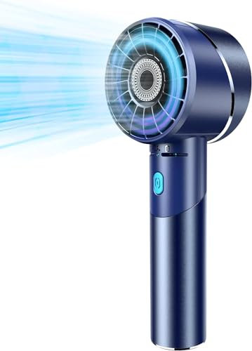 COZOME Handventilator Akku Aufladbar, Mini Stark Ventilator mit 7000 rpm Hohe Geschwindigkeit, Kleiner Metall USB Taschenventilator, Tragbar Turbo Hand Ventilatoren für Strand, Geschenk Herren