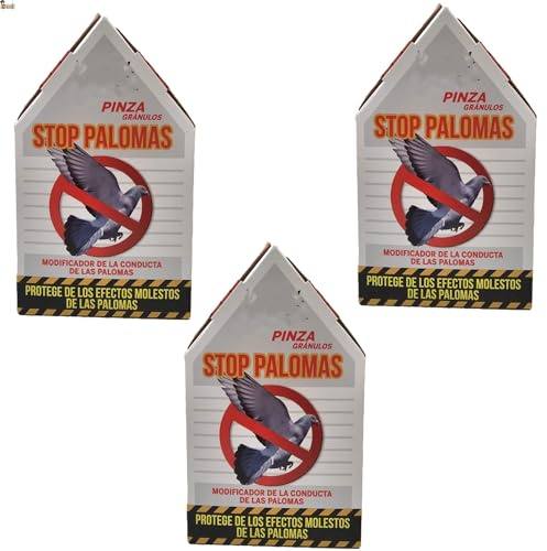 BricoLoco.com Ahuyentador Repelente espanta Palomas y pájaros para Exterior. Pinza con microgránulos más eficaz Que un búho, y más fácil de Instalar Que los Pinchos. No tóxico (3)