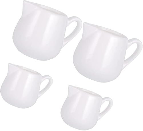 Cuencos Salsas Mini jarra de cerámica para leche, jarra de porcelana para servir, jarra para salsa de 4 Uds., taza de leche de cerámica, crema para café y leche, fácil de limpiar Salsera térmica