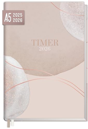 Häfft® Chäff-Timer 2025/2026 A5 Soft Beige Kalender für 18 Monate: Juli 2025 bis Dez. 2026 - nachhaltig & klimafreundlich