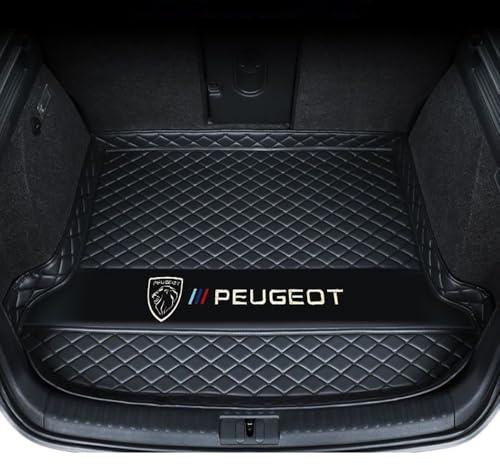 ZGCYK Car Boot Mats Rear Trunk Mat for Peugeot 5008 (7 Seats) 2017 2018 2019 2020 2021 2022 2023 2024 2025 Boot Liner Protector Interior Accessories,Bottom-Blackstyle