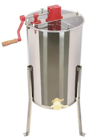 YYRHD-CZ Extracteur De Miel Manuel, Centrifugeuse À Miel, Extracteur De Traitement du Miel avec Couvercle Transparent, 3 Cadres, for Les Amateurs D'apiculture