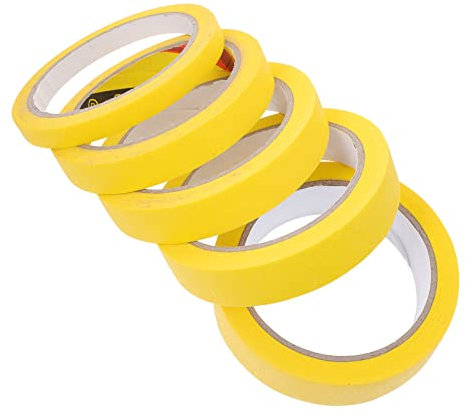 DIYEAH 5rotoli Nastro Per Mascheratura in Carta Crepe Premium Vari Colori Adesivo Forte Facile Da Strappare Per Verniciatura Auto Mobili Vetri e Cucina