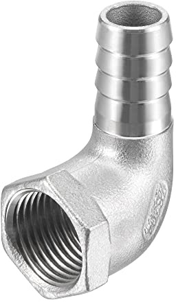 QUARKZMAN 304 Edelstahl Schlauchstutzen Winkel, 15mm Schlauch x 1/2 NPT Weiblicher Rohrverbinder Adapter für Wasser Kraftstoff Luft