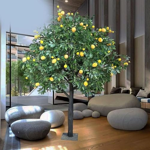 Limonero Artificial Alto con Limones Falsos, Plantas De Suelo Artificiales For Decoración Realista For Interiores, Hogar Y Oficina.(2.5mX2.5m)