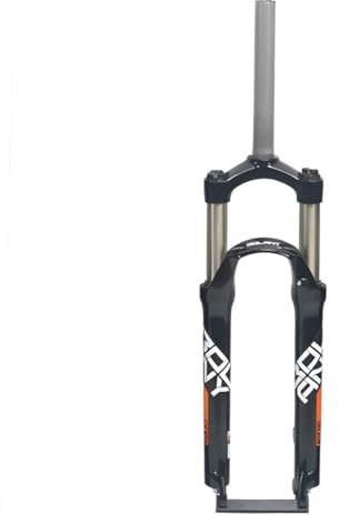 KANGXYSQ 24 Zoll Mountainbike-Federgabel 1-1/8 Gerader 100 Mm Federweg Fahrrad-Vorderradgabel Scheibenbremse QR 9 Mm Mechanischer Stoßdämpfer Gabel Manuell Lockout(Black orange)