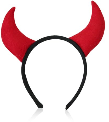 Teufelshörner Halloween Haarreif,Teufel Hörner Haarreif für Teufel Kostüm | Rot Devil Horn Stirnband,Hörnern Headband Kopfschmuck,für Damen Herren Halloween Karneval Party Costume Accessoires