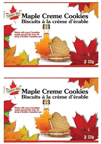 Echo Mountain Maple Syrup Cookies 325g | Canadian Maple Cream Filled Biscuits | Pure Maple Cream Sandwich Cookies | Premium Maple Biscuits Gift Box (2x325gr)