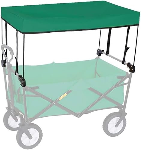 Chariot pliable portable avec auvent universel – Chariot d'extérieur à pousser à la main pour le shopping et le camping, couleur rouge, durable et polyvalent